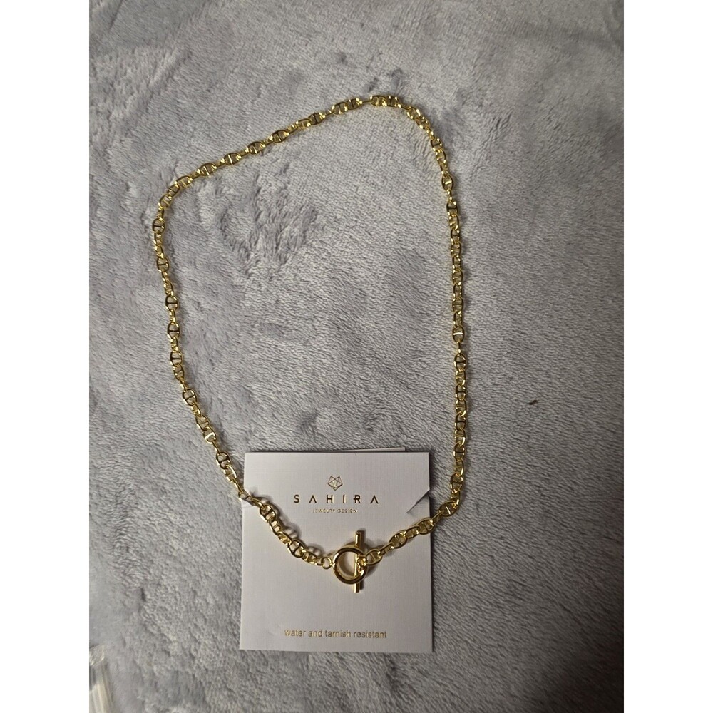 Sahira Jewelry Design Taylor Toggle Chain Necklace — Gold — Mariner Link —...